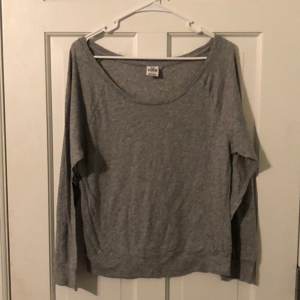 Grey PINK Long Sleeve Tee